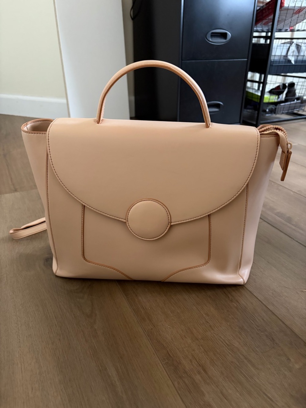 Structured Top-Handle Bag in Nude Pink